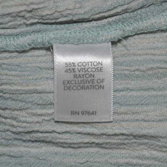 J. Jill Ladies Blue Striped Pullover Blouse XL Embroidered Tassels V-Neck Tunic - Picture 8 of 9